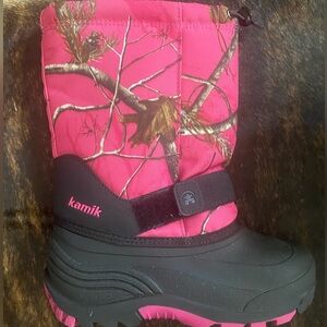Kamik Pink and Black Camouflage Boots